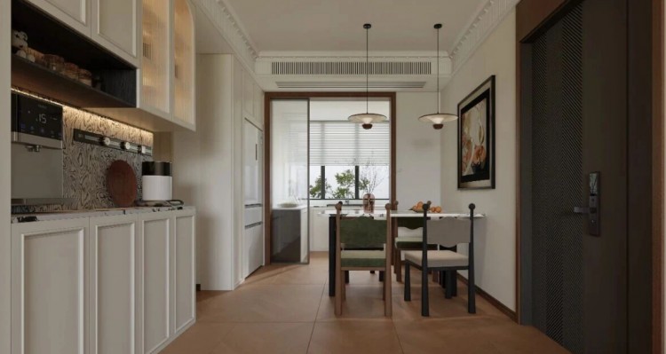 法式復古三居室餐廳裝修效果圖