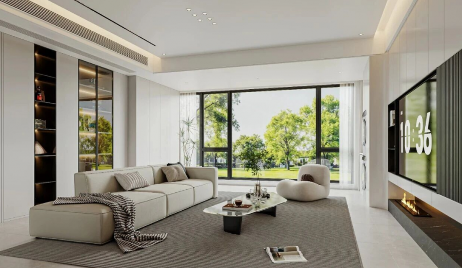 現代簡約三居室客廳裝修效果圖