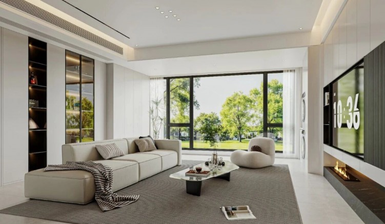 現代簡約三居室客廳裝修效果圖