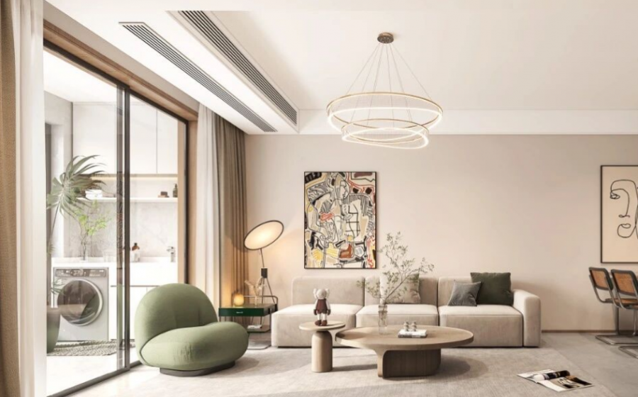 簡約田園風(fēng)三居室客廳裝修效果圖