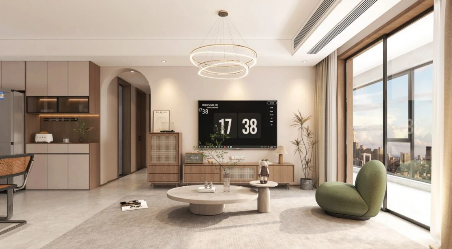 簡約田園風三居室客廳裝修效果圖