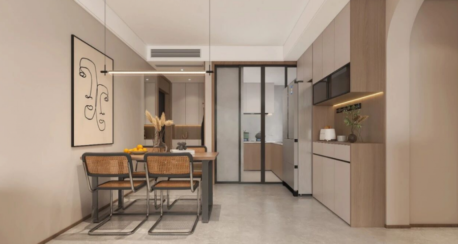 簡約田園風(fēng)三居室餐廳裝修效果圖