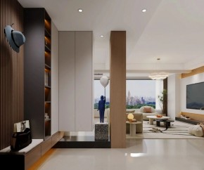 現代簡約三居室玄關裝修效果圖