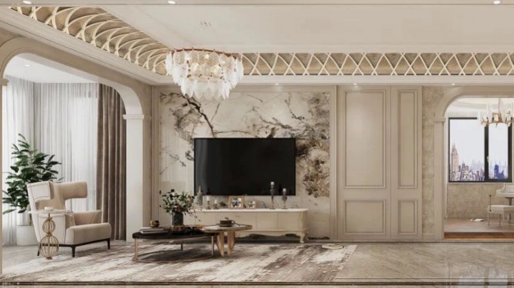 美式三居室裝客廳修效果圖