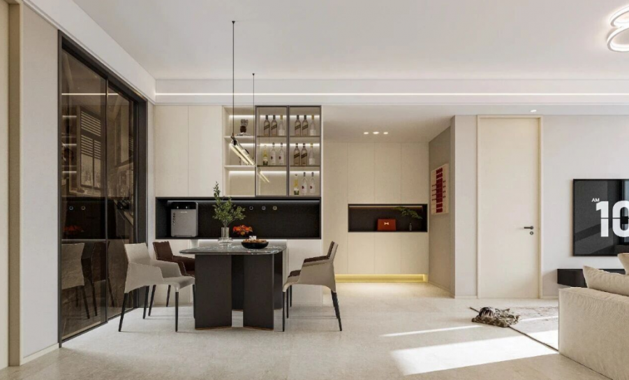 現代簡約三居室餐廳裝修效果圖