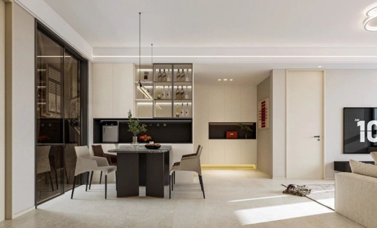 現代簡約三居室餐廳裝修效果圖