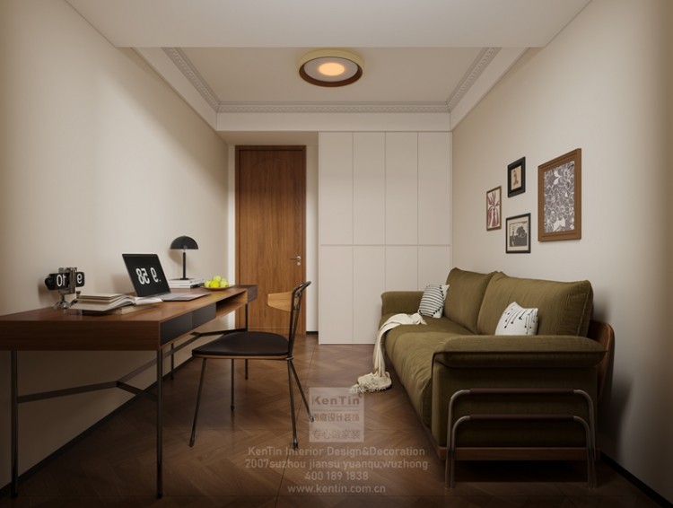 保利云上流光三居室書房裝修效果圖