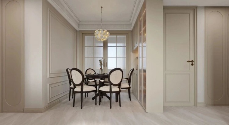 法式奶油三居室餐廳裝修效果圖