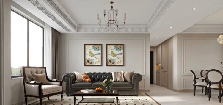 法式奶油三居室裝修效果圖