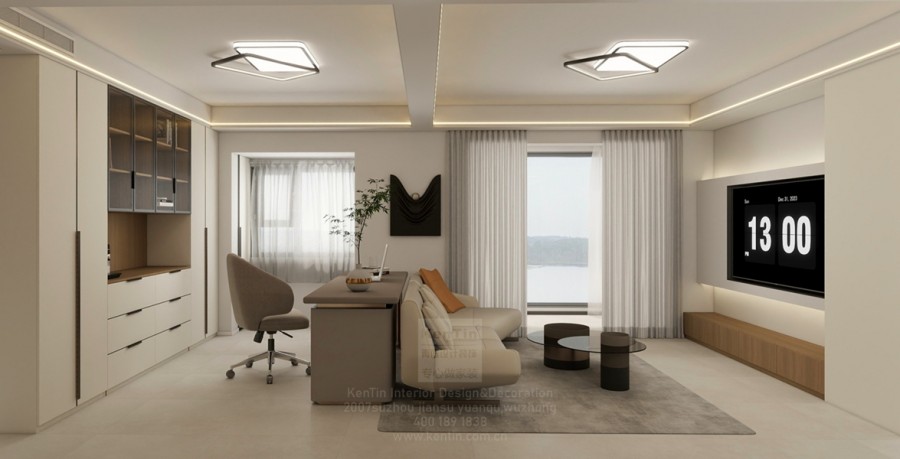 淺隱林泉現代簡約三居室客廳裝修效果圖