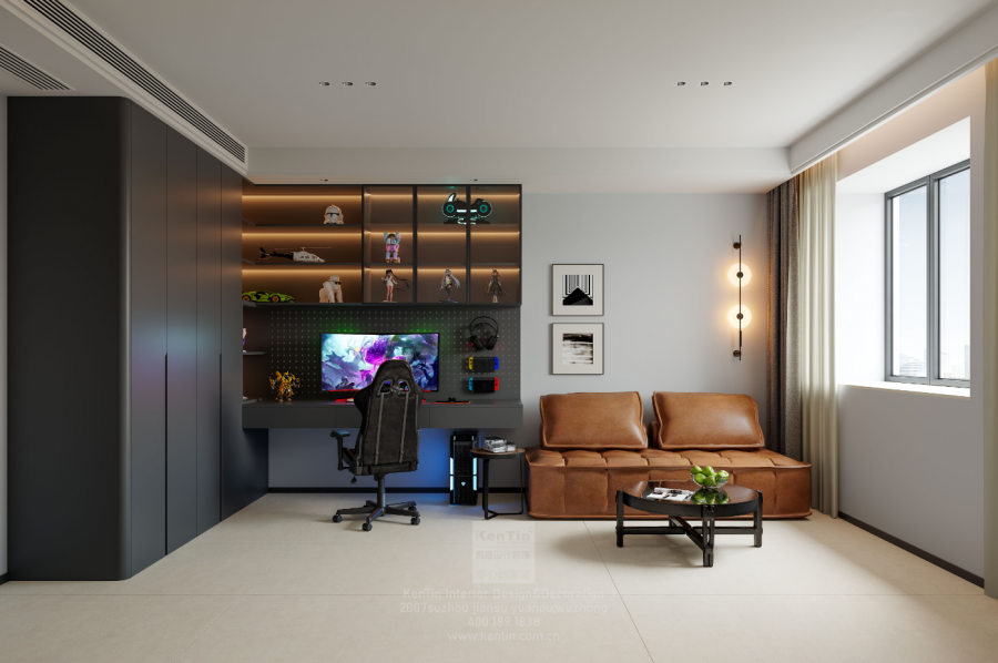 湖畔花園意式輕奢大平層電競房裝修效果圖