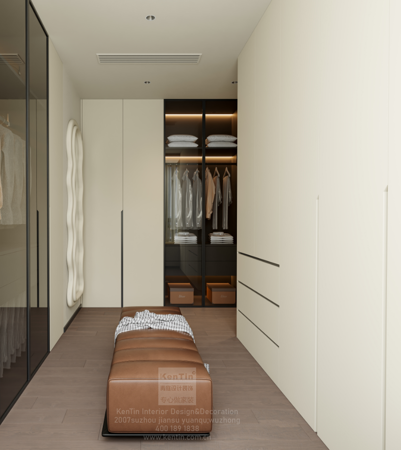 湖畔花園意式輕奢大平層衣帽間裝修效果圖