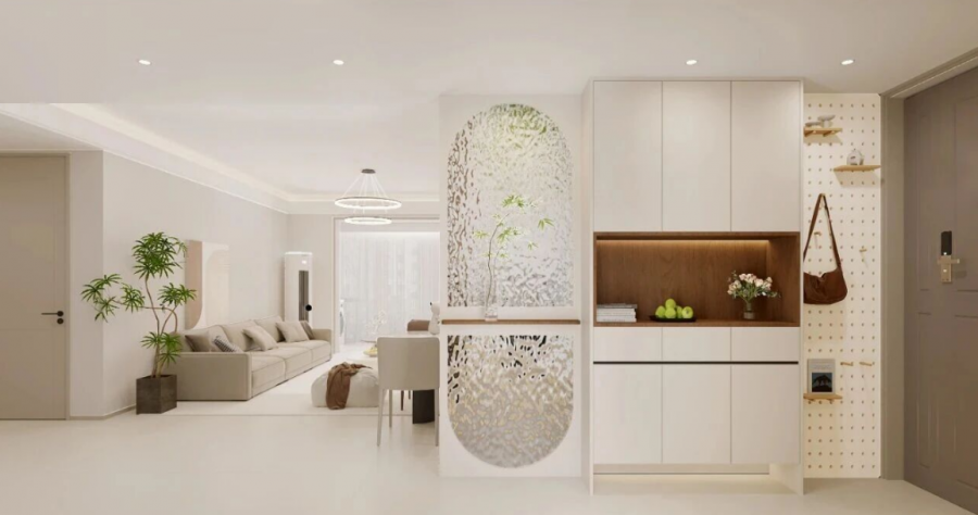 現代簡約三居室玄關裝修效果圖