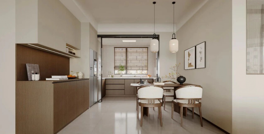 現代簡約三居室餐廳裝修效果圖