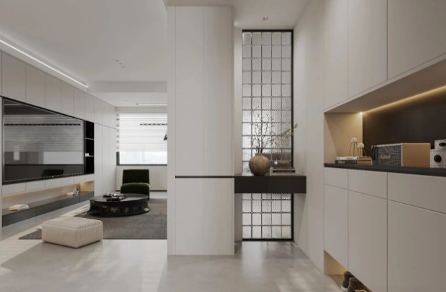 現代簡約三居室玄關裝修效果圖