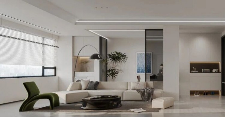 現代簡約三居室客廳裝修效果圖