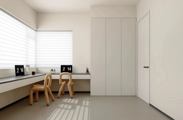 現代簡約三居室書房裝修效果圖