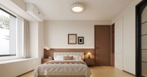 現代中古風三居室臥室裝修效果圖