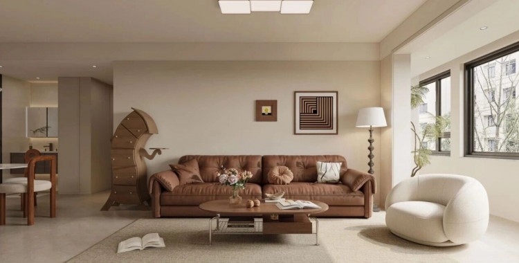 現(xiàn)代法式三居室裝修效果圖