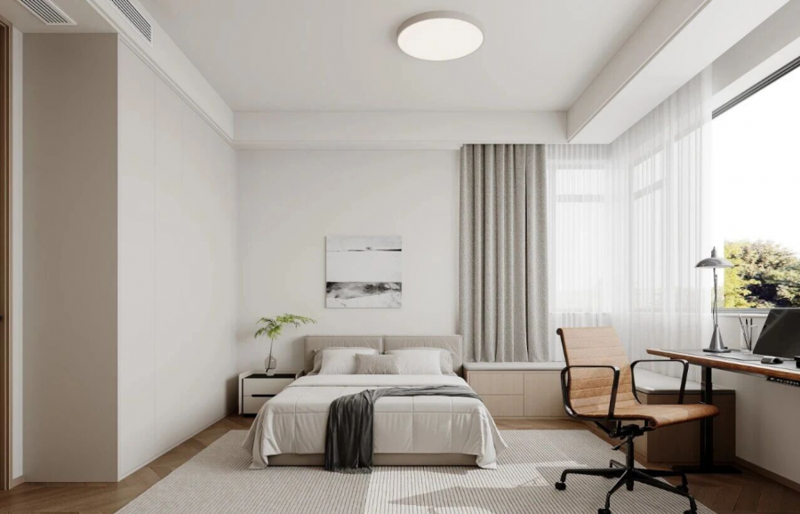 現代簡約三居室臥室裝修效果圖