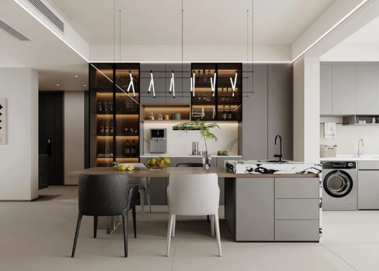 現代簡約兩居室餐廳裝修效果圖