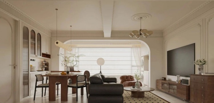 法式三居室客廳裝修效果圖