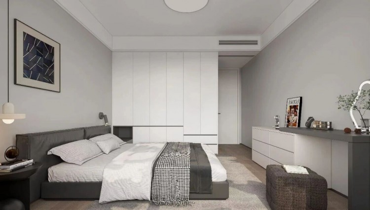 現代簡約三居室臥室裝修效果圖