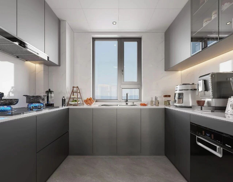 現(xiàn)代簡(jiǎn)約三居室廚房裝修效果圖