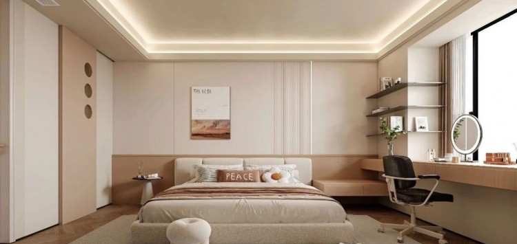 現代簡約三居室臥室裝修效果圖