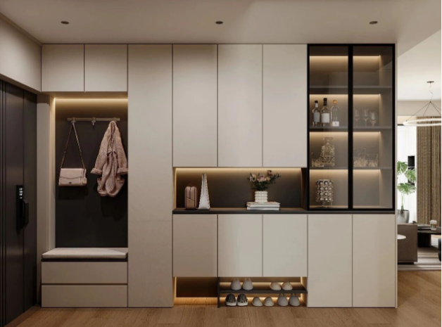 現(xiàn)代簡約三居室玄關(guān)裝修效果圖