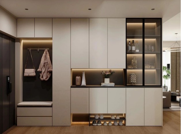 現代簡約三居室玄關裝修效果圖