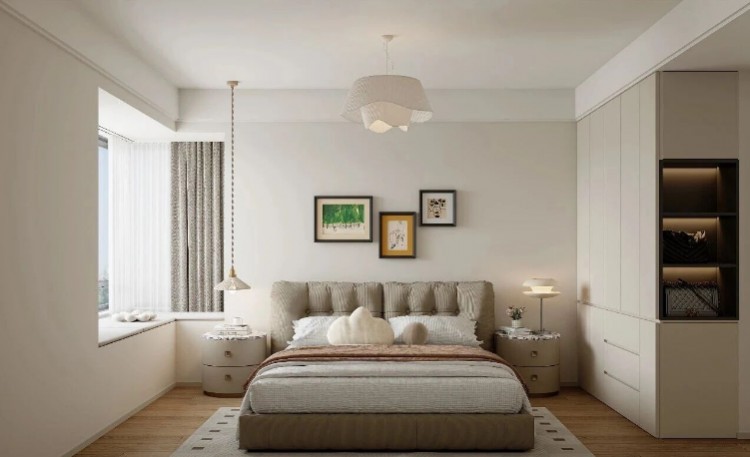 現代簡約三居室臥室裝修效果圖