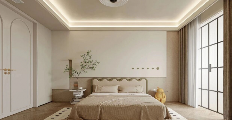 現代簡約三居室臥室裝修效果圖
