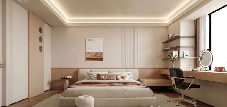 現代簡約三居室臥室裝修效果圖