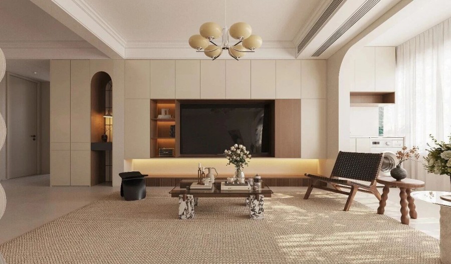 現代簡約三居室客廳裝修效果圖