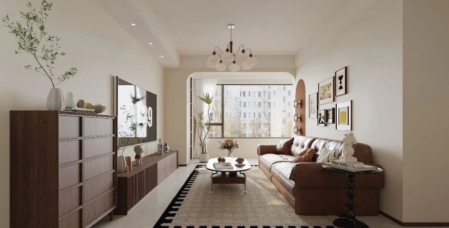 中古風兩居室客廳裝修效果圖