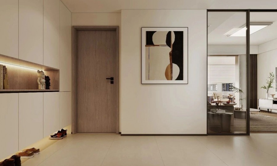 現代簡約三居室玄關裝修效果圖