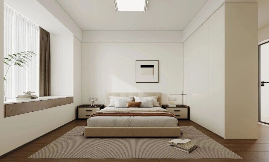 現代簡約三居室臥室裝修效果圖