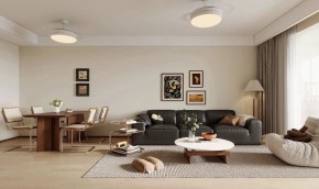 中古風三居室客廳裝修效果圖