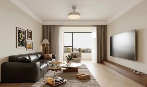 中古風三居室客廳裝修效果圖