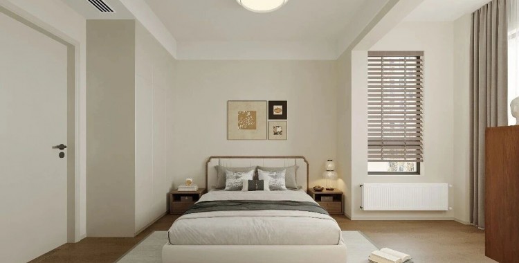 現代中式三居室臥室裝修效果圖