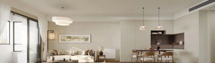 現代中式三居室客廳裝修效果圖