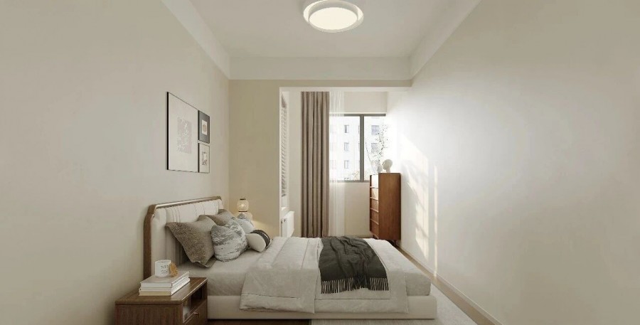 現(xiàn)代中式三居室臥室裝修效果圖