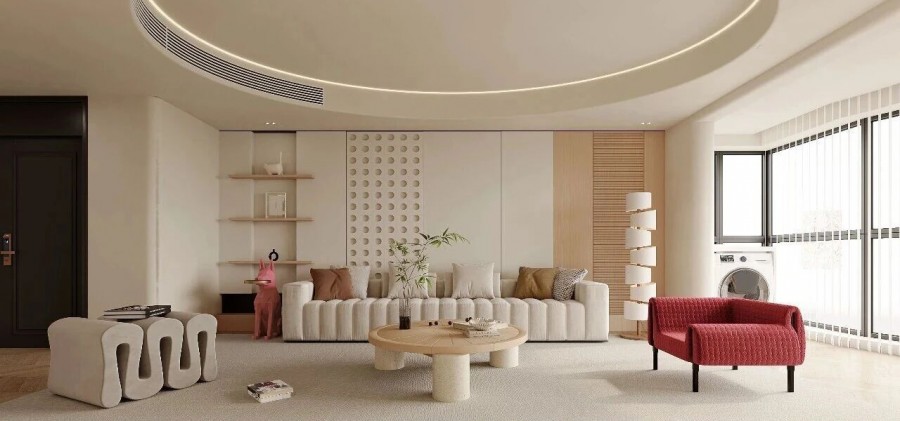 現代簡約三居室客廳裝修效果圖