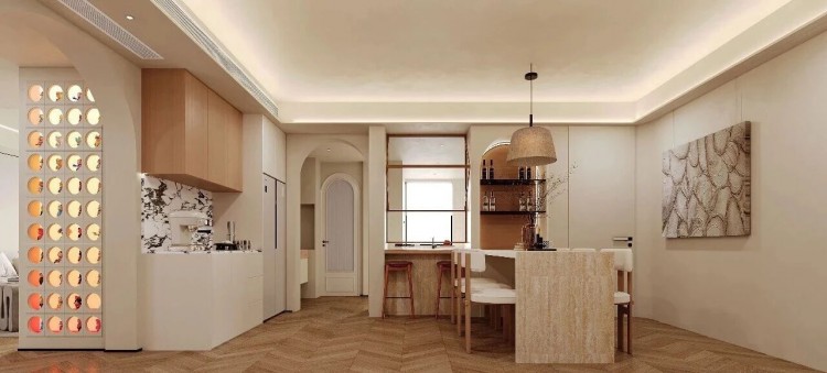 現代簡約三居室餐廳裝修效果圖