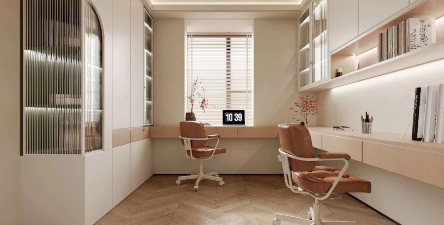 現代簡約三居室書房裝修效果圖