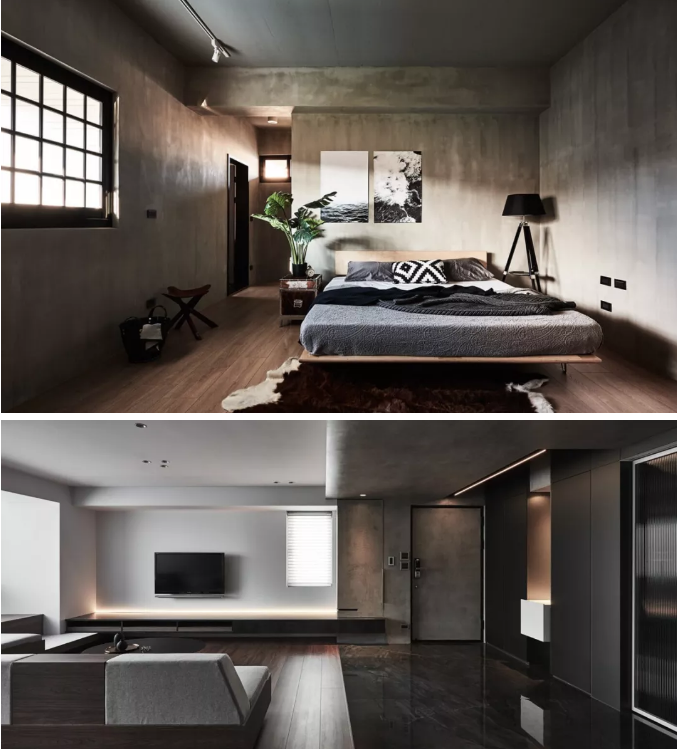 水泥墻展現另類別致的裝修風格